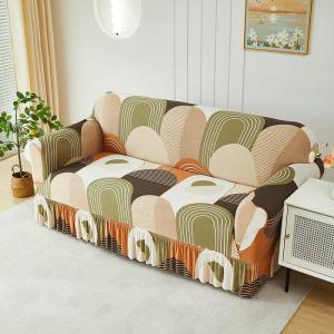 HOYAA HD Printed L Shape Sofa Cover with Skirt Stretchable 1/2/3/4 Seater Universal Size Aesthetic Design Home Decor