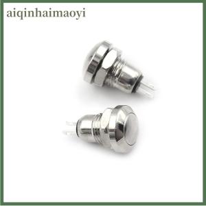 aiqinhaimaoyi 2pcs 8mm Mini Micro 2Pin Metal Waterproof Momentary Push Button Switch