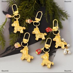 [COD] Bsuimki 1pcs điện thoại di động mặt dây chuyền vàng ngựa Keychain 2026 năm mới của hoàng đạo ngựa túi trang trí quà tặng cho bạn gái