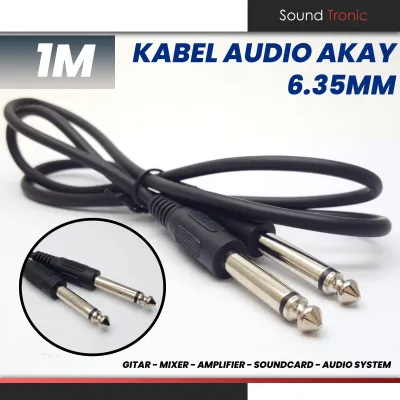 Kabel Jack Akay to Akay 1M - Akay 6.35mm mono Kabel Audio Bass untuk Gitar Mixer Amplifier Soundcard
