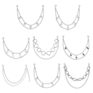 สร้อยข้อมือรองเท้าหุ้มข้อผู้หญิงรองเท้าพังก์โซ่คล้องรองเท้าบูทละเอียดอ่อนโซ่กางเกงสำหรับทั้งชายและหญิงโซ่สวยงามสำหรับสวมใส่ทุกวันและปาร์ตี้