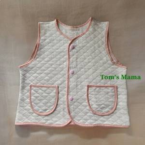 Áo gile chần bông cho bé Toms Mama áo chần bông 3 lớp giữ nhiệt tốt
