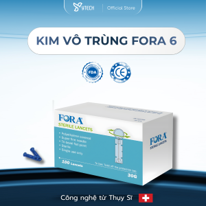 [YTECH] Kim Lấy Máu Vô Trùng FORA - Dùng Cho Máy Đo Đường Huyết Mỡ Máu Gout (Siêu Mảnh Hộp 100 Kim)