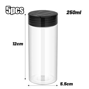 5PCS Transparent Double Flip Cover Seasoning Jars - Spice Bottle Salt Pepper Shaker Container