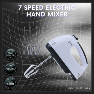 Top Seller 7 SPEED ELECTRIC HAND MIXER | High-Speed Electric Hand Mixer with 304 Stainless Steel Whisk Beaters | Heavy Duty Baking Mixer | Handheld Mixer with Independent Retractable Whisks for Baking and Creaming | Durable Motor and Low Noise Hand Mixer.