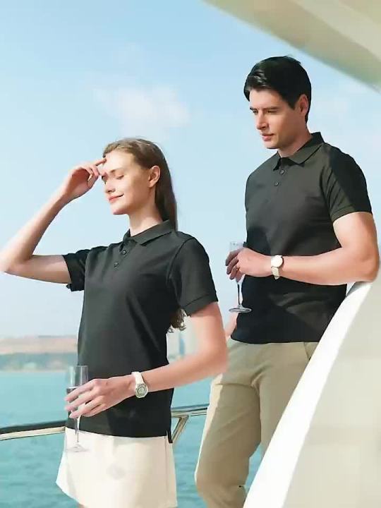 Workwear for Summer T T-shirt   Custom Factory Short Sleeve Turn-down Collar High-end Advertising Shirt   Custom Workwear Printing LOGO