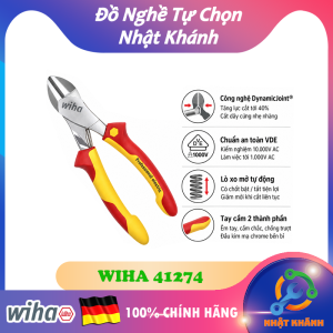 Kìm Cắt Thân Chéo 180mm Cách Điện 1000 Volt WIHA 41274