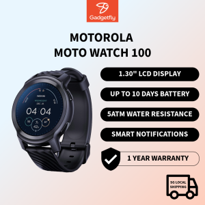Motorola Moto Watch 100 Smart Watch Fitness Tracker with 26 Sport Modes 5ATM Waterproof SpO2 Sensor GPS Tracking