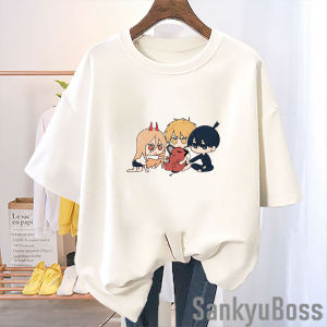 KAOS ANIME CHAINSAWMAN CHIBI LUCU TSHIRT DISTRO WANITA BAJU PRIA KAOS JUMBO