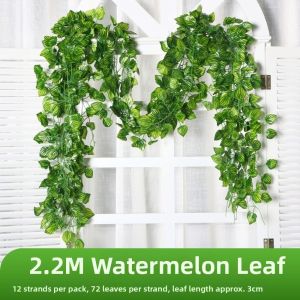 WENKEN Nhựa Dây thường xuân nhân tạo Ngoại hình sống động như thật Lá xanh. Cây giả treo Quà tặng Cành cây dẻo Dây trang trí bằng cây xanh nhân tạo Trang trí nhà cửa và khu vườn.