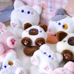 huiheyu cute keychain keychain ring keychain hook ring Plush Brooch Coffee Cat Plush Keychain Stuffed Soft Animal Plush Key Chain Kawaii Fluffy Cute Cat Plush Doll Friends Birthday Gifts