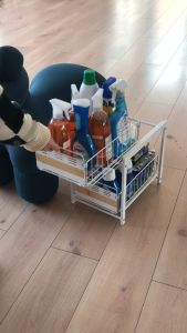 SJORAGE On Hand🔥2-Tier Pull Out Cabinet Organizer Sliding Drawer Basket for Kitchen Cabinets Under Sink & Pantry Storage for Spices Condiments & Kitchenware