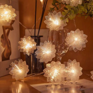MLADEN Raya Lampu Fiber Optic Flower String Light LED Colorful Flower Fairy Lights Battery Operated Ramadan Decoration