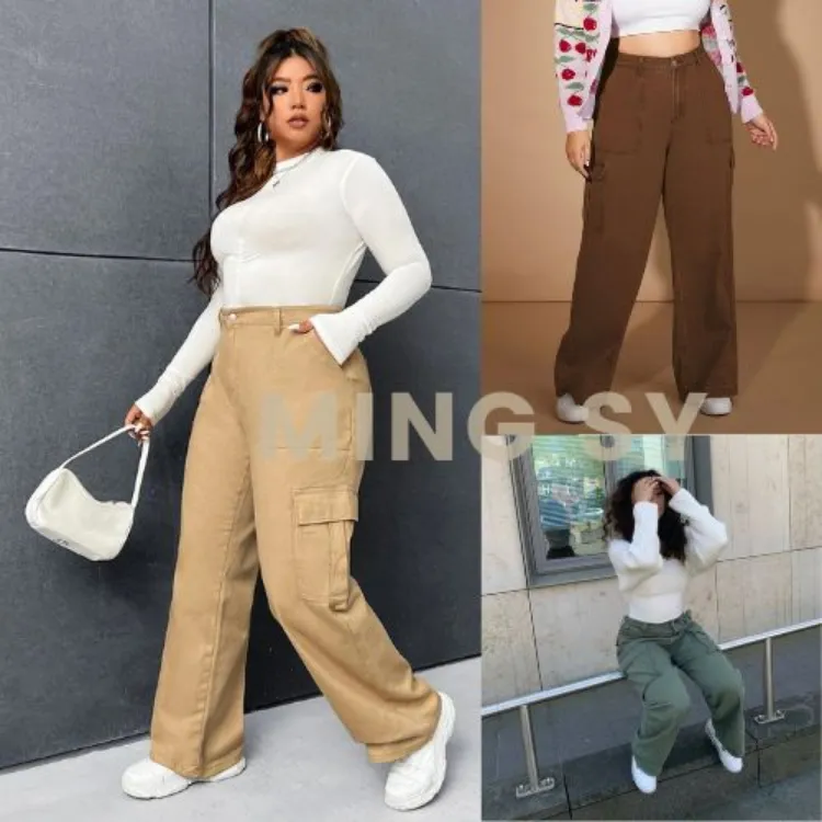 Baggy Pants Cargo Six Pocket Wide Leeg Women Pants