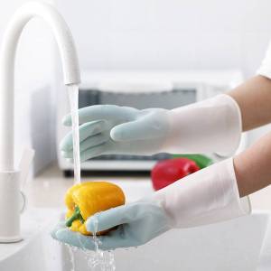 Translucent Rubber Gloves/Sarung Tangan Pencuci Pinggan Dapur/Household Kitchen Dishwashing Gloves