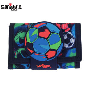 Australia smiggle original childrens New wallet boy Blue Football card bag three layer Men clutch bags 5 inches Kids coin purse