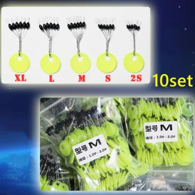 60pcs/Set Black Rubber Stopper Oval Fishing Line Space Beans Fish Bobber Tools Equipment