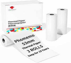 Phomemo M832 Thermal Paper 110mm/80mm/53mm3rolls PackImage Storage 10 years