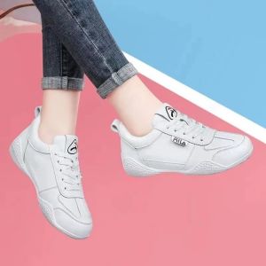 huowa New fashion sneakers trendy leather soft-soled all-match casual shoes womens thick-soled shoes women