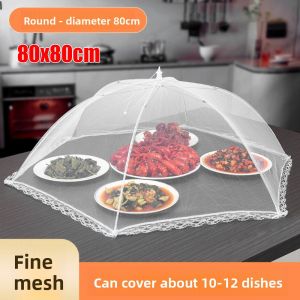 IFFINE Breathable Food Covers Anti Fly Mosquito Foldable Vegetable Cover Umbrella Durable Dustproof Dining Table Mesh Cover