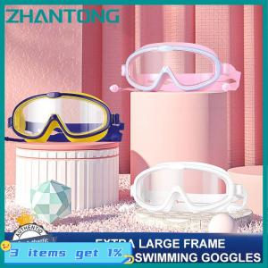 ZHANTONG Kids Big Frame Swimming Goggles With Earplugs Childrens Anti-fog Swimming Glasses Boys Girls Pool Beach Eyewear Swim Goggles