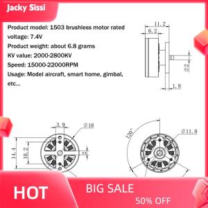 Jacky 1503 Airplane Brushless Motor RC Electric Motor For 4 Axes Remote Control Airplanes RC Electric Motor RC Airplane Motor