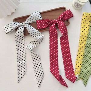 YADOU Elegant Polka Dot Scarf for Hair Neck and Bag - Stylish and Versatile Accessory