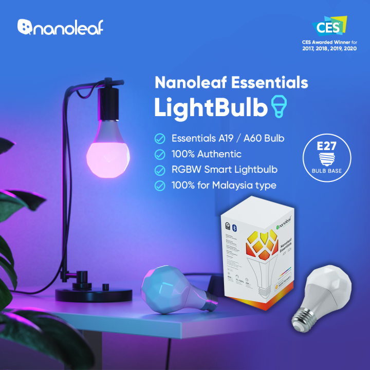 Nanoleaf Essentials Light Bulb A60 | A19 E27 type Bulb Base (Bluetooth ...