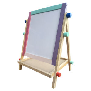 Kayu Seru - Papan Tulis 2 Sisi - Whiteboard Magnetic dengan Stand & Blackboard (2 in 1)