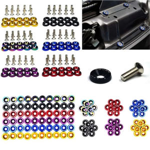 IMIDY 10PCS Auto Accessaries Engine styling Car Fender Car Fasteners Bumper Car Modified Bolts License Plate Bolts Car Modified Washer JDM Washer