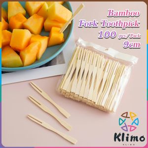 KLIMO Bamboo Fork Small Fork for Siomai Takoyaki Fishball Fruits Salads Desserts 100 pcs