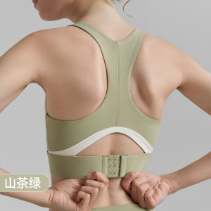 Color-blocking high-strength sports bra V-neck yoga vest racerback fitness bra for women