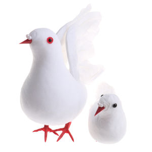 [Habilulu] Artificial Simulation Peace Dove Foam Feather Birds Wedding Crafts Ornament