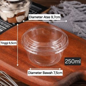 10pcs - 150ml/250ml Gelas KOREAN dessert box cup kotak mika kue puding tiramisu gelato ice cream cup