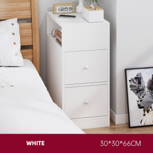 IGOHome  Modern Bedside Cabinet Storage Wooden Bookcase Table Nightstand Mini Locker Cabinet Storage Furniture Bedroom