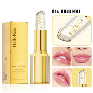 HelloKiss Gold Crystal Ph Lipstick Temperature-Sensitive Color Changing Lipstick Long-Lasting Moisturizing Formula & Plumping Effect Transfer-Proof Lip Balm