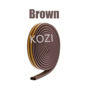 KOZI 6M（3M*2）Type D Doors Window Seal Strip Soundproof Self-Adhesive Foam Rubber Adhesive Strip Avoidance Rubber Seal Collision Window & Door Sealing Tape Door Sealing Strips