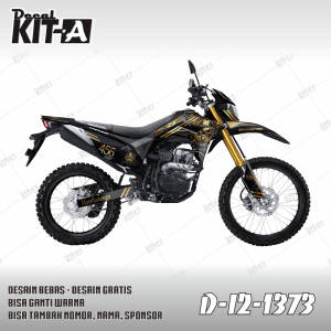 Decal stiker CRF 150l full body SKULL HELMET PISTON EMAS HITAM D-I2-1373 D-I2-182 D-I2-1518