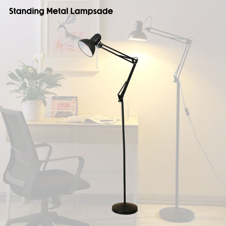 Modern Minimalist Floor Lamp Black White Floor Lamps Eye Protect Metal  Adjustable Floor Lamps With Flexible Swing Arm