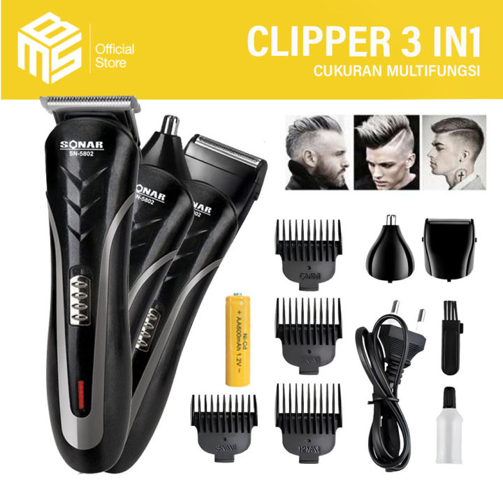Alat Cukur Rambut 3 in 1 SONAR SN-5802 Profesional Hair Clipper ...