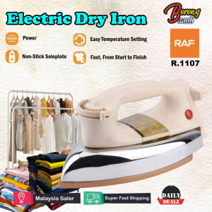 RAF R.1107 Heavy Duty Electric Dry Iron Non-Stick Soleplate High Heat Classic Flat Iron/Seterika Besi
