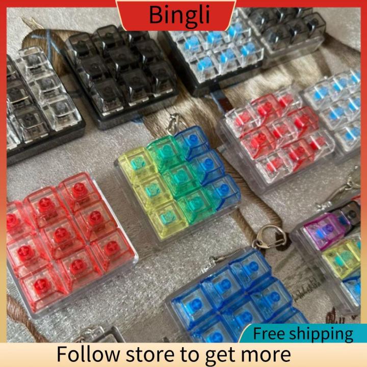 BINGLI Keys Button Fidget Keychain Keycap DIY Keyboard Clicker Toy Relaxing Pass The Time Finger Keyboard Cap Adult