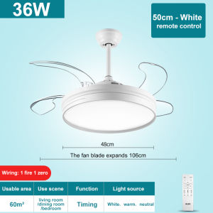 Ceiling Fan with Light 5 Blade Chandelier Kipas Siling Lampu 6 Speed Kipas Syiling Remote Control 18inch Mute Fan Super Cool 风扇
