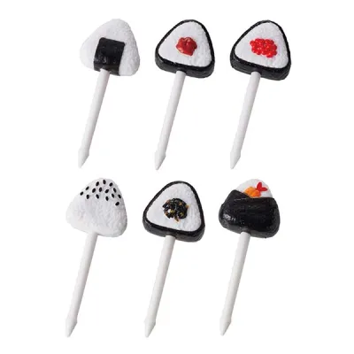TORUNE P3498 Onigiri Rice Ball Food Picks | Fruit Pick Bento Accessories Children Snack Cake Dessert Toothpick Lunch Box Snackbox Decoration