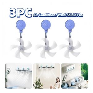 360° Anti-Cold Air Cond Fan 5-Blade Airflow Booster with Suction Mount 26.5℃ Comfort Mode Sleep-Friendly Air Diffuser