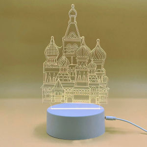 Đèn ngủ LED Acrylic đèn ban đêm 3D 3 màu ánh sáng môi trường Đèn đầu giường quà tặng sáng tạo
