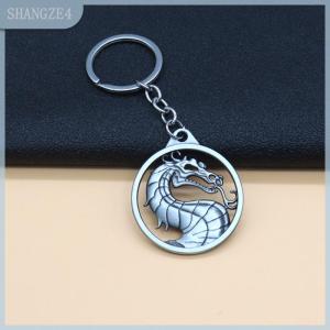 【SHANGZE4】 Thời Trang Cổ Điển Quyến Rũ Trò Chơi Mortal Kombat Keychain Hollow Rồng Totem Hợp Kim Keyring Cho Nam Giới Quà Tặng Xe Phụ Kiện Chính