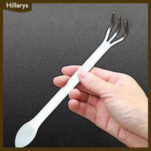 [Hillarys] 1Pc New Stainless Steel Root Rake Bonsai Potted Plants 3-Prong Loosen Soil Tool Handheld Rustproof Rake Home Gardening Tool