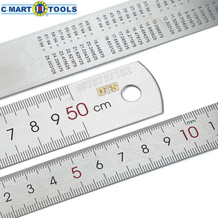 Thước lá thép, thước kẻ không gỉ chính hãng C-Mart, thước thép thẳng ...