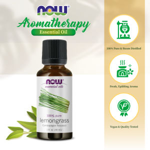 NOW Essential Oils Lemongrass Oil 100% Pure & Natural Aromatpy 30ml